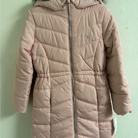 Calvin Klein Light Pink Kids Puffer Jacket - Picture 1 of 4